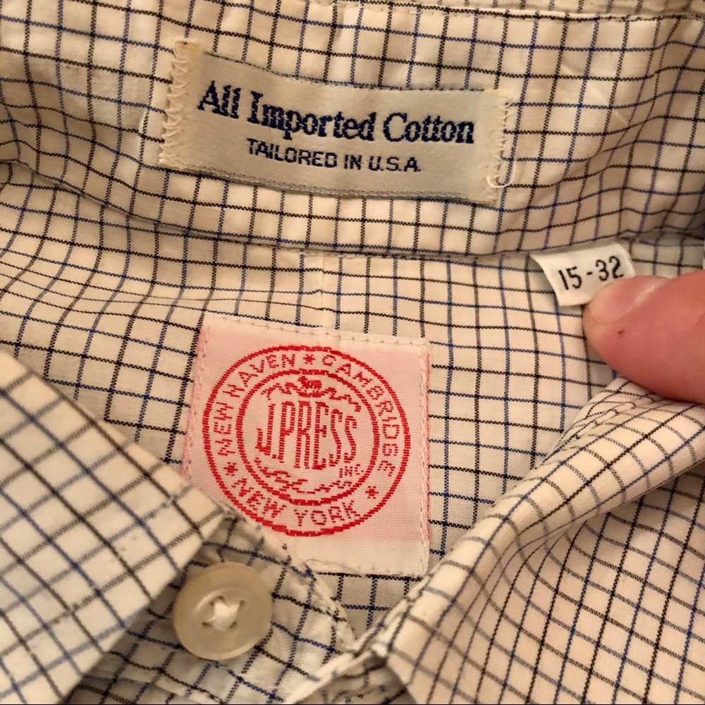 J. Press check button-down dress shirt - 15x32